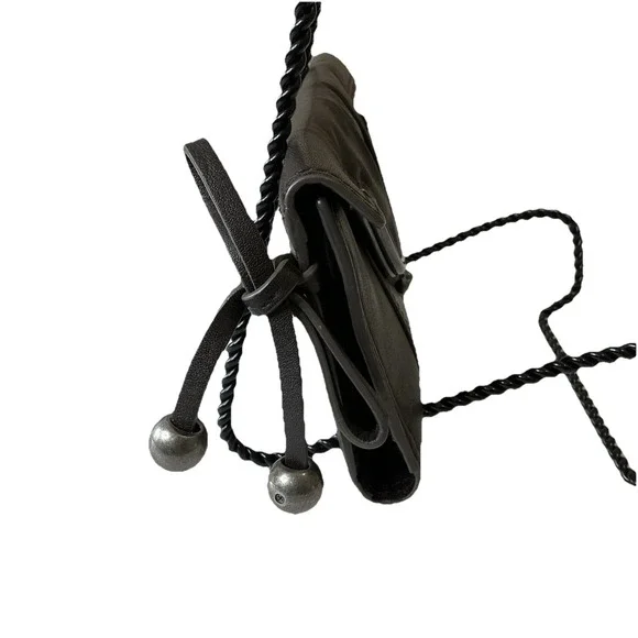 Vintage New Kenzo Leather Wallet Clutch Kiss Lock Coin Purse Brown Boho Retro - Picture 4 of 12